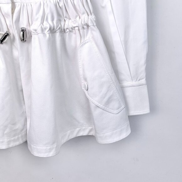 Alexander McQueen Womens White Peplum Long Sleeve Button-Down Shirt Blouse Made - Picture 4 of 6